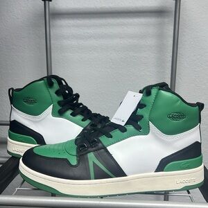 Lacoste L001 Mid 223 2 Shoes Green White Black Hi Top Sneakers Size 12.5 NWT